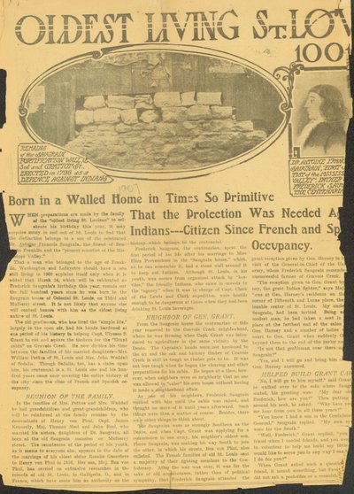 Frederick Saugrain ist der älteste lebende Einwohner von St. Louis mit 100 Jahren von Unknown